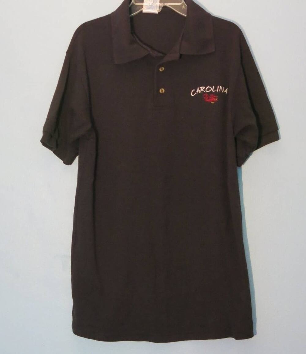 UNIVERSITY OF SC South Carolina GAMECOCKS Polo Shirt Size S Black College Sports